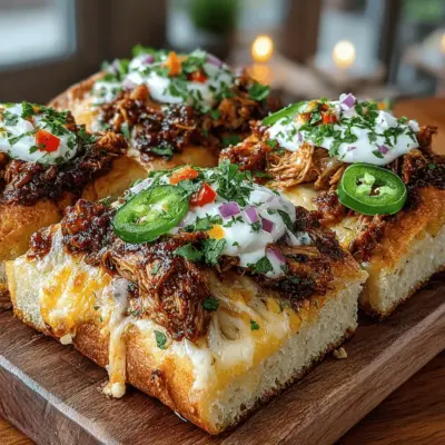 Mini BBQ Chicken Flatbread Stacks Rezept