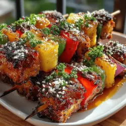 Wenn es um Grillgerichte geht, ist der Genuss von saftigen Hühnchenspießen mit einer süß-salzigen Teriyaki-Marinade und frischen Ananasstücken eine wahre Gaumenfreude. Diese Ananas Teriyaki Hühnchenspieße bringen das tropische Flair direkt auf Ihren Grill und sind ideal für Sommerpartys, Grillabende oder einfach als schmackhafte Familienmahlzeit. Die Kombination aus zartem Hähnchen, fruchtiger Ananas, buntem Gemüse und einer aromatischen Marinade sorgt für ein Geschmackserlebnis, das sowohl Erwachsene als auch Kinder begeistert.