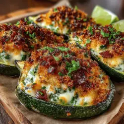 Die Verwendung von Zucchini als Basis anstelle von frittierten Jalapeños macht diese Popper zu einer leichten und gesunden Option. Zucchini ist kalorienarm und enthält viele Vitamine und Mineralien, während der Frischkäse und der Käse für den cremigen Geschmack sorgen. Jalapeños fügen nicht nur Würze hinzu, sondern bringen auch gesundheitliche Vorteile mit sich, wie Antioxidantien und entzündungshemmende Eigenschaften. Die Kombination aus frischen Kräutern, Gewürzen und Käsesorten sorgt für einen ausgewogenen Geschmack, der sowohl scharf als auch herzhaft ist.