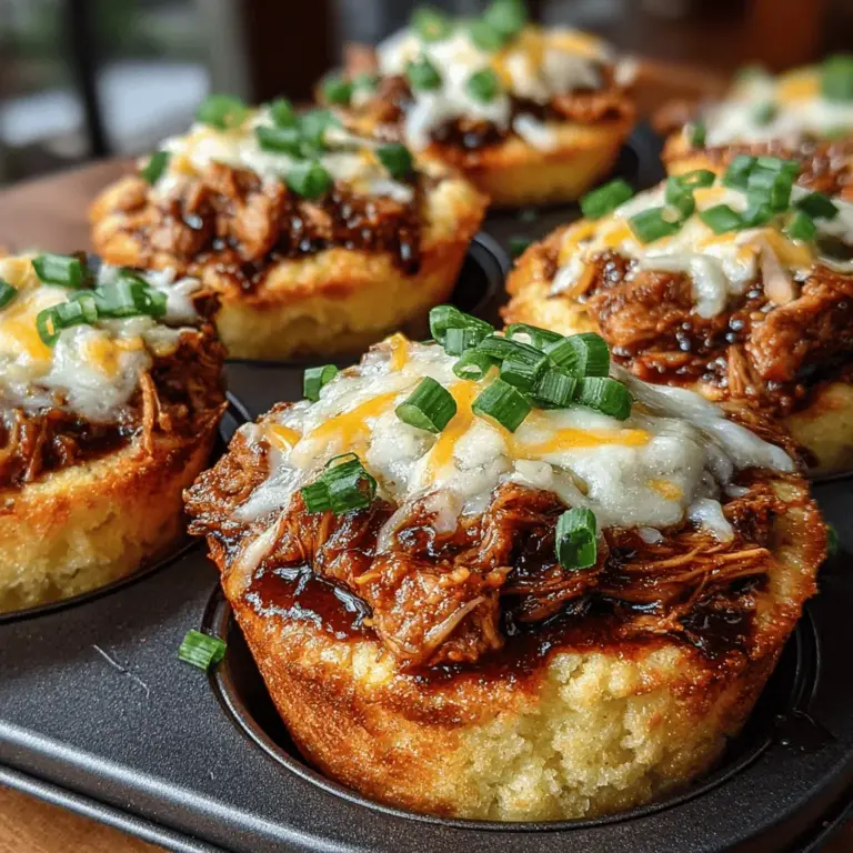 Die Mini BBQ Chicken Cornbread Törtchen sind eine wahre Gaumenfreude und ein beliebter Snack, der sich perfekt für Partys, Picknicks oder als herzhaftes Fingerfood eignet. Diese Kombination aus zartem, zerrupftem Hühnchen, würziger BBQ-Sauce und fluffigem Maisbrot ist nicht nur einfach zuzubereiten, sondern begeistert auch durch ihren intensiven Geschmack. Diese Törtchen vereinen die Süße des Maisbrotes mit den rauchigen Aromen des BBQ-Hühnchens und bieten somit ein harmonisches Geschmackserlebnis, das bei Groß und Klein gleichermaßen ankommt.