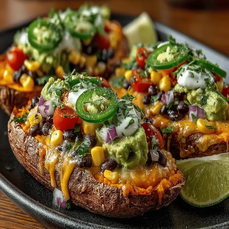 Süßkartoffel Nacho-Boote sind nicht nur ein echter Hingucker auf dem Tisch, sondern auch ein köstliches und nahrhaftes Gericht, das bei vielen Feiern und geselligen Abenden immer beliebter wird. Dieses Rezept kombiniert die Süße der Süßkartoffeln mit herzhaften Zutaten wie schwarzen Bohnen, Mais und Käse, was die Nacho-Boote zu einer perfekten Mischung aus Geschmack und Textur macht. Ob als sättigende Vorspeise oder als Hauptgericht – diese Nacho-Boote sind vielseitig und bieten eine gesunde Alternative zu herkömmlichen Nachos.