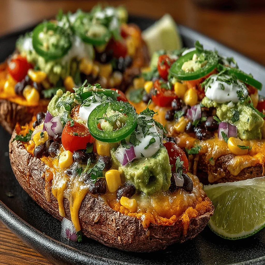 Süßkartoffel Nacho-Boote sind nicht nur ein echter Hingucker auf dem Tisch, sondern auch ein köstliches und nahrhaftes Gericht, das bei vielen Feiern und geselligen Abenden immer beliebter wird. Dieses Rezept kombiniert die Süße der Süßkartoffeln mit herzhaften Zutaten wie schwarzen Bohnen, Mais und Käse, was die Nacho-Boote zu einer perfekten Mischung aus Geschmack und Textur macht. Ob als sättigende Vorspeise oder als Hauptgericht – diese Nacho-Boote sind vielseitig und bieten eine gesunde Alternative zu herkömmlichen Nachos.