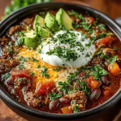 Das Erntegewürz-Chili mit Hatch-Paprika ist nicht nur ein einfaches Gericht, sondern ein wahres Fest der Aromen und Texturen. Dieses Chili kombiniert zartes Rinderhackfleisch oder die leichtere Variante mit Putenhack, aromatische Gewürze und die süßlich-scharfen Hatch-Paprika, die dem Gericht eine einzigartige Note verleihen. In der amerikanischen Küche, besonders in den südlichen Bundesstaaten, hat Chili eine lange Tradition und ist oft der Star bei Familienfeiern, Grillpartys oder gemütlichen Abenden mit Freunden. Dieses Rezept ist eine hervorragende Wahl, um die kühleren Monate zu begrüßen und den Körper mit einer warmen, nahrhaften Mahlzeit zu verwöhnen.