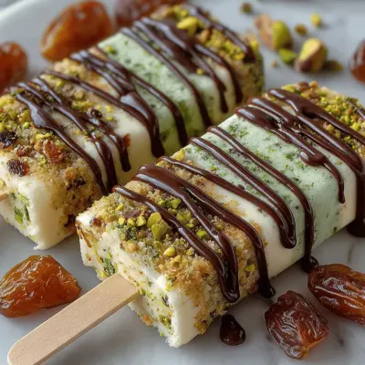 Gefrorene Joghurt-Pistazien-Dattel-Pops