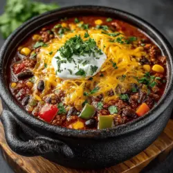 Käse Gemüse Chili Freude ist mehr als nur ein einfaches Gericht; es ist eine Geschmacksexplosion, die sowohl Vegetarier als auch Fleischliebhaber anspricht. Dieses unkomplizierte Chili vereint die Aromen von frischem Gemüse mit herzhaften Bohnen und dem unwiderstehlichen Geschmack von geschmolzenem Käse. Perfekt für kalte Tage oder gesellige Abende, bringt es nicht nur Wärme, sondern auch eine Fülle an Nährstoffen auf den Tisch.