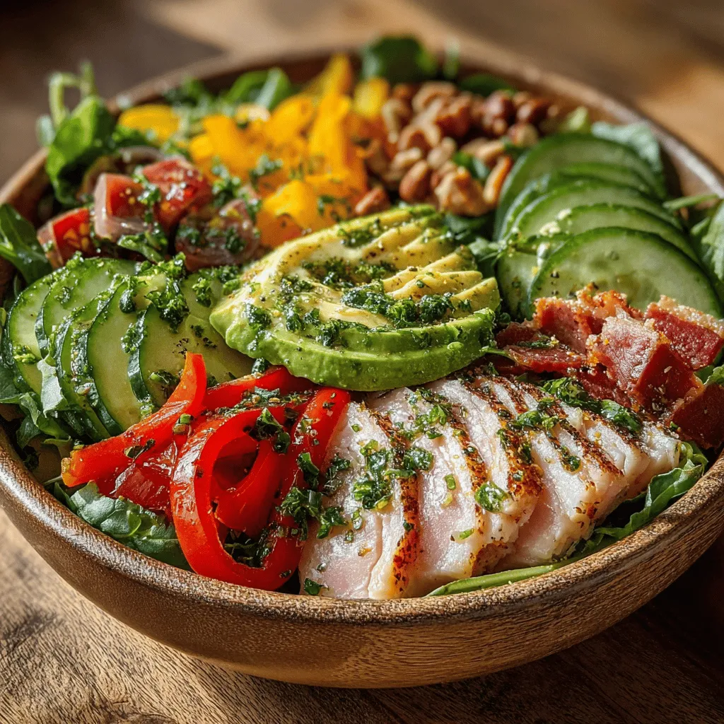 Lebendige gesunde Charcuterie-Salat-Schüssel Rezept 🥗
