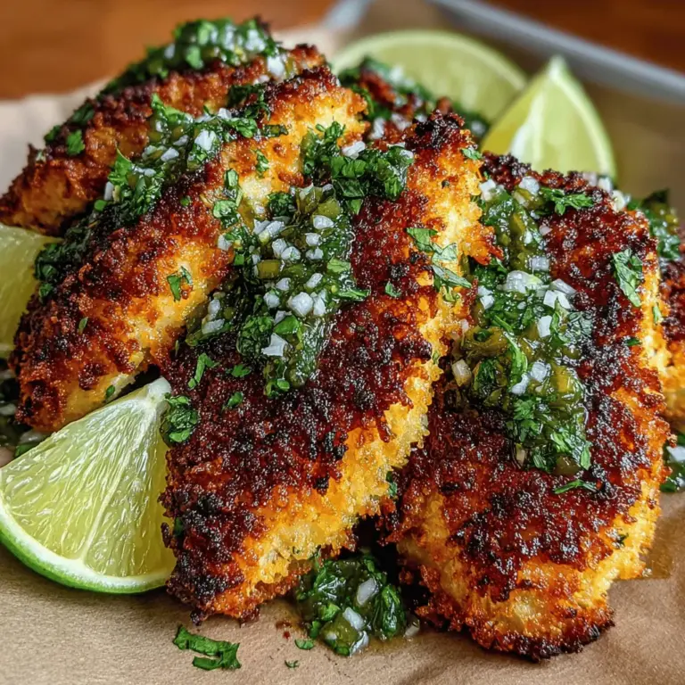 Wenn Sie auf der Suche nach einem leckeren und gleichzeitig unkomplizierten Rezept sind, dann sind die würzigen gebackenen grünen Chili-Hühnchenstreifen genau das Richtige für Sie. Dieses Gericht kombiniert zarte Hühnchenstreifen mit einer würzigen, cremigen Marinade und einer knusprigen Panade, die jeden Biss zu einem Geschmackserlebnis macht. Die Verwendung von grünen Chilis verleiht den Hühnchenstreifen eine angenehme Schärfe, die je nach Vorliebe angepasst werden kann. Perfekt als Hauptgericht oder als Snack für Ihre nächste Feier!