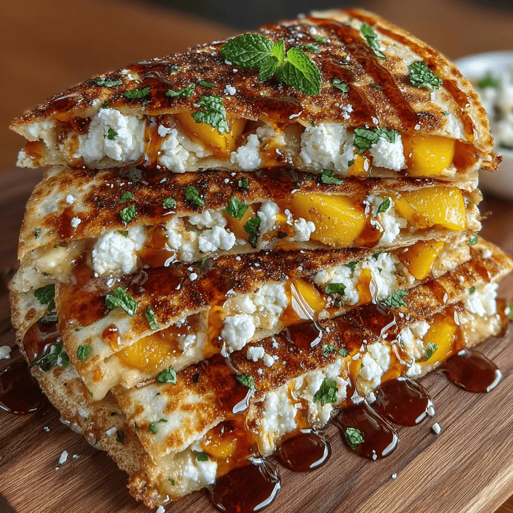 Quesadillas haben ihren Ursprung in Mexiko und sind dort ein beliebtes Gericht. Sie bestehen traditionell aus Tortillas, die gefüllt und anschließend erhitzt werden, um den Käse zum Schmelzen zu bringen. Die Vielseitigkeit der Quesadilla ermöglicht es, sie sowohl mit herzhaften als auch mit süßen Füllungen zuzubereiten. Diese Pfirsichtraum-Quesadillas stellen eine interessante Abwandlung dar, da sie die süßen Aromen von reifen Pfirsichen mit dem herzhaften Geschmack von Käse und der karamellisierten Note von Honig und Zimt kombinieren.