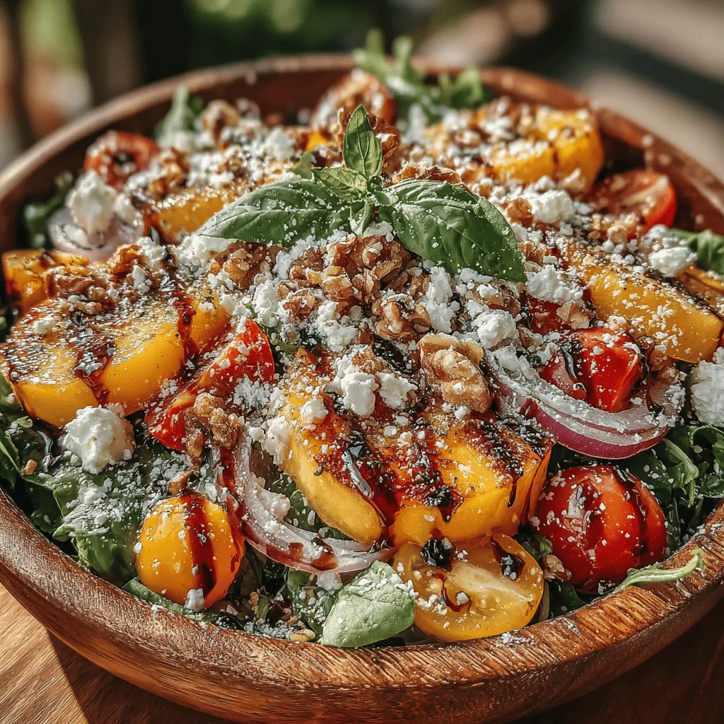 Lebhafte Sommersalat-Schüssel mit Pfirsichen – Teil 2