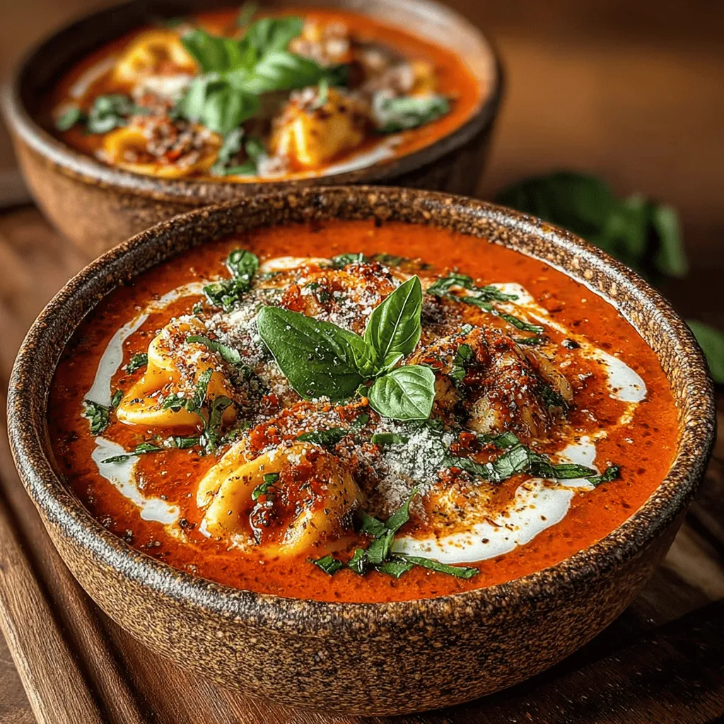 Wenn es um wärmende und herzliche Suppen geht, ist die herzhafte cremige Tomaten-Basilikum Tortellini-Suppe ein wahres Highlight. Dieses Gericht vereint den intensiven Geschmack von sonnengereiften Tomaten mit dem aromatischen Duft frischer Basilikumblätter und der zarten Textur von Tortellini, die mit Käse oder Fleisch gefüllt sind. Die Kombination aus cremiger Konsistenz und frischen Kräutern macht diese Suppe zu einem perfekten Komfortessen für kalte Tage oder für jeden Zeitpunkt, an dem Sie sich nach etwas Herzhaftem sehnen.
