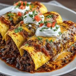 Um diese würzigen Rindfleisch-Enchiladas zuzubereiten, benötigen Sie eine Vielzahl von frischen und aromatischen Zutaten. Hier ist eine Übersicht über die Hauptbestandteile, die Sie benötigen: