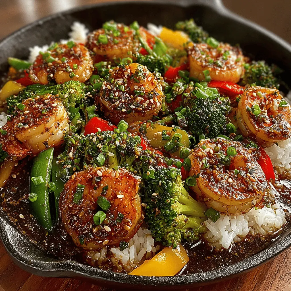Willkommen in der Welt der asiatischen Küche! Mit unserem Rezept für <strong>Sizzling Shrimp & Veggie Delight</strong> bringen wir Ihnen ein schnelles, gesundes und schmackhaftes Gericht, das nicht nur Ihre Sinne anspricht, sondern auch einfach zuzubereiten ist. Die Kombination aus zarten Garnelen und knackigem Gemüse sorgt für ein harmonisches Geschmackserlebnis, das sowohl Erwachsene als auch Kinder begeistert. In einer Zeit, in der immer mehr Menschen Wert auf gesunde Ernährung und frische Zutaten legen, ist die Zubereitung von eigenen Gerichten zuhause eine wunderbare Möglichkeit, den Nährstoffgehalt zu kontrollieren und den Genuss zu maximieren.” /></p>
</p>
<h2>Kochtechniken</h2>
</p>
<p>In diesem Rezept für Sizzling Shrimp & Veggie Delight verwenden wir hauptsächlich die Wok-Technik, die sich hervorragend für die schnelle Zubereitung von Gerichten eignet, bei denen die Zutaten knackig und frisch bleiben sollen. Das Woken ermöglicht es den Zutaten, gleichmäßig zu garen, während sie gleichzeitig ihre lebendigen Farben und Nährstoffe erhalten.</p>
</p>
<h3>Über die Wok-Technik</h3>
</p>
<p>Beim Woken handelt es sich um eine asiatische Kochtechnik, bei der die Zutaten in einer speziellen, meist runden Pfanne (Wok) bei hoher Hitze schnell angebraten werden. Diese Methode ist ideal, um die Aromen zu intensivieren und eine köstliche Textur zu erreichen. Der Schlüssel zum erfolgreichen Woken ist, dass alle Zutaten vorbereitet sind, bevor das Kochen beginnt, da der gesamte Prozess sehr schnell abläuft.</p>
</p>
<h4>Tipps zur Meisterung der Wok-Technik</h4>
</p>
<p>1. <strong>Vorbereitung</strong>: Stellen Sie sicher, dass alle Zutaten gewaschen, geschnitten und griffbereit sind, bevor Sie den Wok erhitzen. Dies verhindert Überkochen oder Anbrennen.</p>
</p>
<p>2. <strong>Hohe Hitze</strong>: Nutzen Sie eine hohe Temperatur, um die Zutaten schnell zu garen. Achten Sie darauf, das Öl ausreichend zu erhitzen, bevor Sie die Zutaten hinzufügen; es sollte glänzen und leicht rauchen.</p>
</p>
<p>3. <strong>Rühren und Wenden</strong>: Halten Sie die Zutaten in Bewegung, indem Sie ständig rühren. Dies fördert eine gleichmäßige Garung und verhindert, dass etwas am Boden der Pfanne kleben bleibt.</p>
</p>
<p>4. <strong>Reihenfolge der Zutaten</strong>: Beginnen Sie mit den Zutaten, die länger zum Garen benötigen (z.B. Gemüse), und fügen Sie die schnell garenden Zutaten (wie Garnelen) später hinzu.</p>
</p>
<p>Mit diesen Tipps können Sie die Wok-Technik optimal nutzen und köstliche, gesunde Gerichte zubereiten, die nicht nur schnell, sondern auch nahrhaft sind.</p>
</p>
<h2>Serviervorschläge</h2>
</p>
<p>Ein ansprechendes Servieren des Sizzling Shrimp & Veggie Delight kann das Esserlebnis erheblich verbessern. Hier sind einige Ideen, wie Sie das Gericht attraktiv präsentieren und ergänzen können:</p>
</p>
<h3>Präsentation des Gerichts</h3>
</p>
<p>– <strong>Farbenfrohe Garnitur</strong>: Bestreuen Sie das Gericht mit gerösteten Sesamsamen und gehackten Frühlingszwiebeln, um einen schönen Farbkontrast zu schaffen. Eine schöne Präsentation kann den Appetit anregen und das Gericht noch einladender machen.</p>
</p>
<p>– <strong>Schalenwahl</strong>: Servieren Sie das Gericht in tiefen Schalen, die die Aromen und Säfte auffangen. Weiße oder helle Schalen heben die Farben der Garnelen und des Gemüses hervor.</p>
</p>
<h3>Ergänzende Beilagen und Getränke</h3>
</p>
<p>– <strong>Reis oder Nudeln</strong>: Da das Gericht bereits auf gekochtem Jasminreis oder Nudeln serviert wird, können Sie auch Variationen anbieten, wie z.B. Vollkornreis oder Reisnudeln für eine gesunde Alternative.</p>
</p>
<p>– <strong>Beilagensalate</strong>: Ein frischer Salat aus Gurken, Karotten und einem leichten Dressing kann die Aromen des Hauptgerichts ergänzen und für zusätzliche Frische sorgen.</p>
</p>
<p>– <strong>Getränkepaarung</strong>: Zu diesem Gericht passen leichte, spritzige Getränke wie ein kühles Bier oder ein Glas Weißwein. Alternativ können Sie auch einen Erfrischungsgetränk auf Basis von Limette und Minze anbieten, um die Aromen zu unterstreichen.</p>
</p>
<h3>Kulturelle und saisonale Kontexte</h3>
</p>
<p>Sizzling Shrimp & Veggie Delight ist ein perfektes Gericht für gesellige Anlässe, wie Familienessen oder Grillabende im Freien. Es kann das ganze Jahr über genossen werden, insbesondere in den wärmeren Monaten, wenn frisches Gemüse in Hülle und Fülle vorhanden ist. Es ist auch eine ausgezeichnete Wahl für einen schnellen Wochentag-Mahlzeit, wenn Zeit knapp ist, aber dennoch gesunde und schmackhafte Speisen gewünscht sind.</p>
</p>
<h2>Nährwertangaben</h2>
</p>
<p>Eine Portion Sizzling Shrimp & Veggie Delight enthält folgende Nährwerte (basierend auf 4 Portionen):</p>
</p>
<p>– <strong>Kalorien</strong>: ca. 350 kcal</p>
<p>– <strong>Protein</strong>: 25 g</p>
<p>– <strong>Fett</strong>: 15 g</p>
<p>– <strong>Kohlenhydrate</strong>: 30 g</p>
<p>– <strong>Ballaststoffe</strong>: 3 g</p>
</p>
<h3>Gesundheitsvorteile der Hauptzutaten</h3>
</p>
<p>– <strong>Garnelen</strong>: Sie sind eine hervorragende Proteinquelle und enthalten wichtige Nährstoffe wie Selen, Vitamin B12 und Omega-3-Fettsäuren, die die Herzgesundheit fördern.</p>
</p>
<p>– <strong>Gemüse</strong>: Brokkoli, Paprika und Zuckerschoten sind reich an Vitaminen, Mineralstoffen und Antioxidantien. Sie unterstützen das Immunsystem, fördern die Verdauung und tragen zu einer allgemeinen Gesundheit bei.</p>
</p>
<p>– <strong>Sojasauce und Austernsauce</strong>: Diese Saucen verleihen nicht nur Geschmack, sondern enthalten auch wichtige Mineralien wie Eisen und Mangan.</p>
</p>
<h3>Berücksichtigungen für diätetische Einschränkungen</h3>
</p>
<p>– <strong>Glutenfrei</strong>: Ersetzen Sie die Sojasauce durch Tamari, um das Gericht glutenfrei zu machen.</p>
</p>
<p>– <strong>Vegan</strong>: Verwenden Sie statt Garnelen pflanzliche Proteine wie Tofu oder tempeh und verzichten Sie auf Austernsauce oder nutzen Sie eine vegane Variante.</p>
</p>
<p>– <strong>Nussfrei</strong>: Dieses Rezept ist von Natur aus nussfrei, was es zu einer sicheren Wahl für Allergiker macht.</p>
</p>
<h2>Fazit</h2>
</p>
<p>Sizzling Shrimp & Veggie Delight ist nicht nur ein schmackhaftes Gericht, sondern auch eine gesunde Wahl, die sich leicht an verschiedene diätetische Bedürfnisse anpassen lässt. Die Kombination aus Garnelen und frischem Gemüse, zusammen mit der Aromatik der Sojasauce und des Ingwers, macht es zu einem Highlight in der Küche.</p>
</p>
<p>Lassen Sie Ihrer Kreativität freien Lauf und experimentieren Sie mit verschiedenen Gemüsesorten oder Gewürzen, um Ihren persönlichen Geschmack zu treffen. Kochen ist nicht nur eine Notwendigkeit, sondern auch eine Kunst, die Freude und Gemeinschaft bringt. Teilen Sie dieses köstliche Gericht mit Freunden und Familie, und genießen Sie die Zufriedenheit, die beim Zubereiten und Teilen von Mahlzeiten entsteht.</p>
</div>