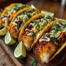 Fisch-Tacos sind eine köstliche und vielseitige Option, die nicht nur den Gaumen erfreuen, sondern auch eine gesunde Wahl für jedes Essen darstellen. Dieses Rezept für krosse gebackene Fisch-Tacos mit einem frischen Kohlsalat vereint knusprigen Fisch, knackiges Gemüse und cremige Avocado in einer perfekt gewärmten Tortilla. Was dieses Gericht besonders macht, ist die Kombination aus gesunden Zutaten und der Möglichkeit, es leicht anzupassen, um verschiedene Geschmäcker und diätetische Vorlieben zu berücksichtigen.