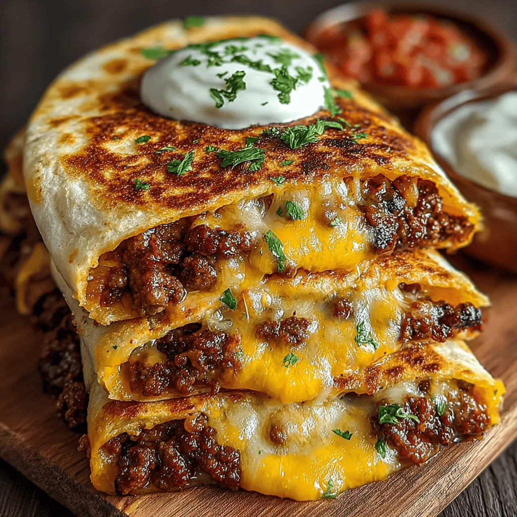 Die „Rindfleisch- und Bohnen-Quesadillas“ sind eine köstliche und schnelle Option für ein herzhaftes Mittagessen oder Abendessen. Dieses Rezept kombiniert zartes Rinderhackfleisch mit proteinreichen schwarzen Bohnen und geschmolzenem Käse, um ein Gericht zu kreieren, das sowohl sättigend als auch geschmackvoll ist. Quesadillas sind ein beliebtes Gericht in der mexikanischen Küche und erfreuen sich weltweit großer Beliebtheit, da sie vielseitig und einfach zuzubereiten sind. Ob für ein schnelles Familienessen oder eine gesellige Feier mit Freunden – diese Quesadillas sind immer ein Hit!