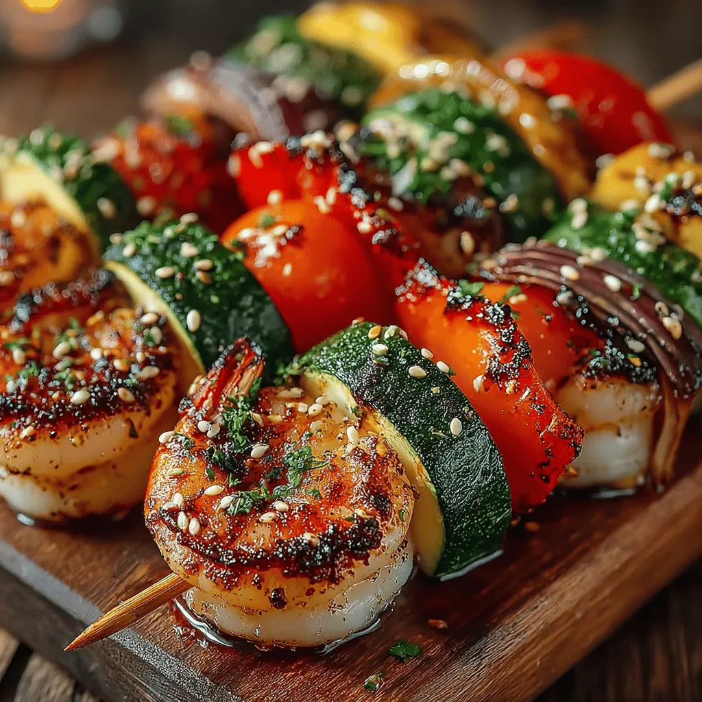 Schnelle Teriyaki-Garnelen mit Gemüse-Spießen sind eine köstliche und gesunde Option für alle, die in der modernen Küche Wert auf schnelle Zubereitung und frische Zutaten legen. Dieses Rezept hat seinen Ursprung in der japanischen Küche, wo Teriyaki eine beliebte Zubereitungsart ist, die vor allem für Fleisch und Fisch verwendet wird. Die Kombination aus saftigen Garnelen und buntem Gemüse macht diese Spieße nicht nur zum Hingucker, sondern auch zu einem nahrhaften Gericht, das sich perfekt für ein schnelles Abendessen oder eine Grillparty eignet.
