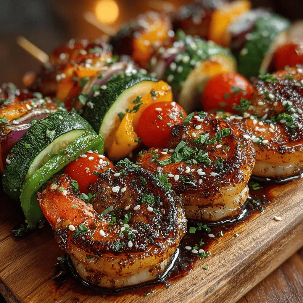 Schnelle Teriyaki-Garnelen mit Gemüse-Spießen sind eine köstliche und gesunde Option für alle, die in der modernen Küche Wert auf schnelle Zubereitung und frische Zutaten legen. Dieses Rezept hat seinen Ursprung in der japanischen Küche, wo Teriyaki eine beliebte Zubereitungsart ist, die vor allem für Fleisch und Fisch verwendet wird. Die Kombination aus saftigen Garnelen und buntem Gemüse macht diese Spieße nicht nur zum Hingucker, sondern auch zu einem nahrhaften Gericht, das sich perfekt für ein schnelles Abendessen oder eine Grillparty eignet.