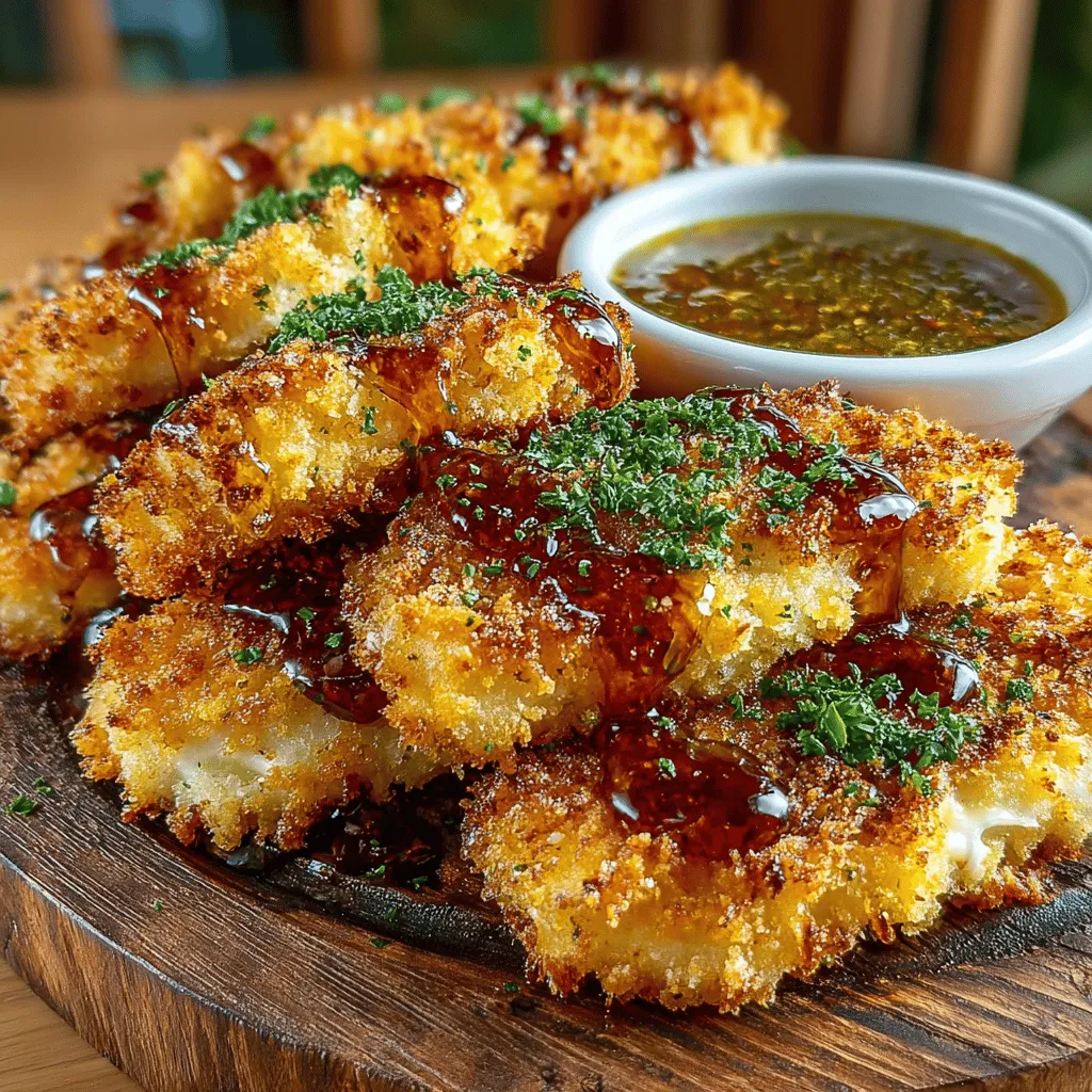 Goldene Crunch Hähnchenstreifen mit süßem & würzigem Honig-Senf-Dip