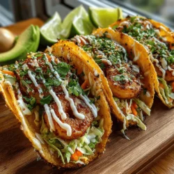 Knusprige Garnelen-Tacos mit knackigem Kohlsalat