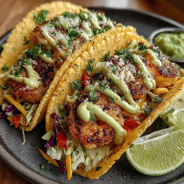 Willkommen zu einem kulinarischen Abenteuer, das Ihre Geschmacksknospen verzaubern wird! Die Zesty Schnelle Garnelen-Tacos mit Avocado-Limetten-Sauce sind nicht nur ein Fest für die Sinne, sondern auch eine perfekte Wahl für alle, die frische und gesunde Gerichte lieben. Dieses Gericht kombiniert zarte, saftige Garnelen mit einer cremigen, zesty Avocado-Limetten-Sauce und knackigem Rotkohl – eine harmonische Verbindung aus Texturen und Aromen, die jeden Taco-Liebhaber begeistern wird.