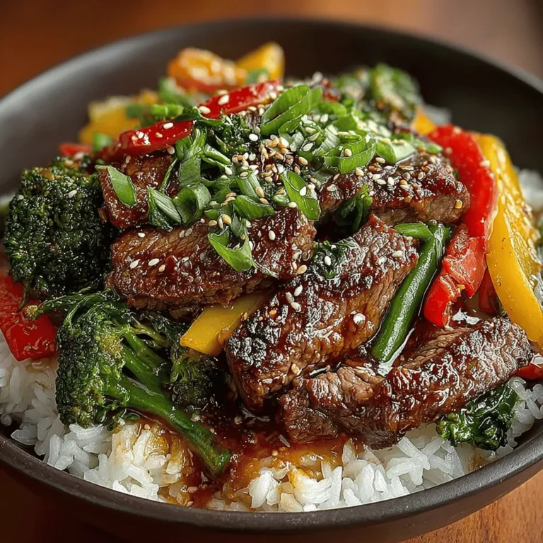 Das Rezept für das Sizzling Savory Beef and Vegetable Stir-Fry ist eine wahre Gaumenfreude, die in der modernen Küche immer beliebter wird. Dieses Gericht kombiniert zartes Rinderfilet mit frischem Gemüse und einer aromatischen Sauce, die perfekt zu Reis oder Nudeln passt. Perfekt für ein schnelles Abendessen unter der Woche oder als beeindruckendes Gericht für Gäste – das Stir-Fry vereint Geschmack, Farbe und gesunde Zutaten in einem.