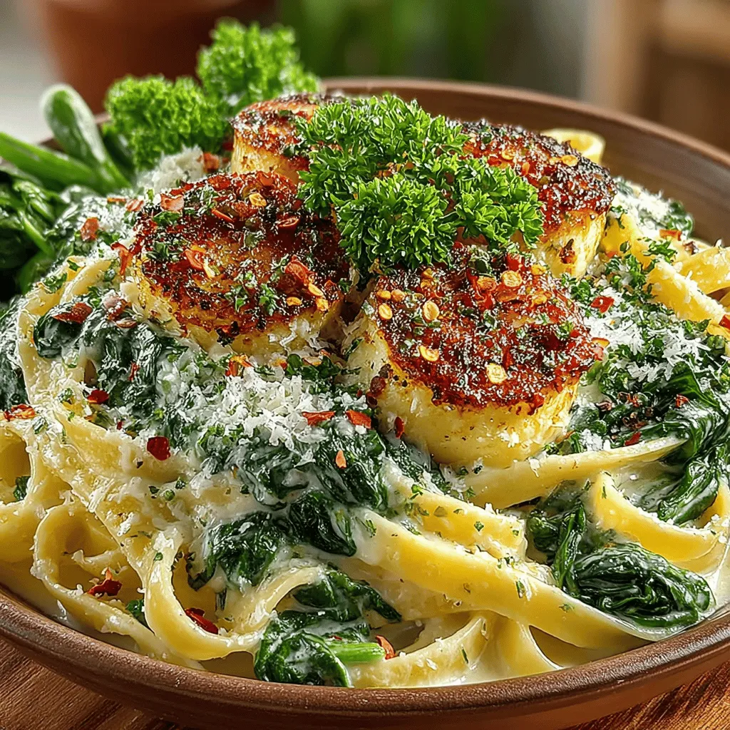 Cremige Knoblauch-Parmesan-Pasta mit Spinat ist ein einfaches, aber unglaublich schmackhaftes Gericht, das in jeder modernen Küche einen Platz verdient. Diese Pasta-Kreation vereint die Aromen von frisch gehacktem Knoblauch, geschmolzenem Parmesan und zartem Spinat zu einer köstlichen, cremigen Sauce, die jede Pasta perfekt umhüllt. Ursprünglich in der italienischen Küche verwurzelt, hat sich dieses Rezept als beliebter Klassiker etabliert, der schnell zubereitet werden kann und dabei sowohl für alltägliche Mahlzeiten als auch für besondere Anlässe geeignet ist.