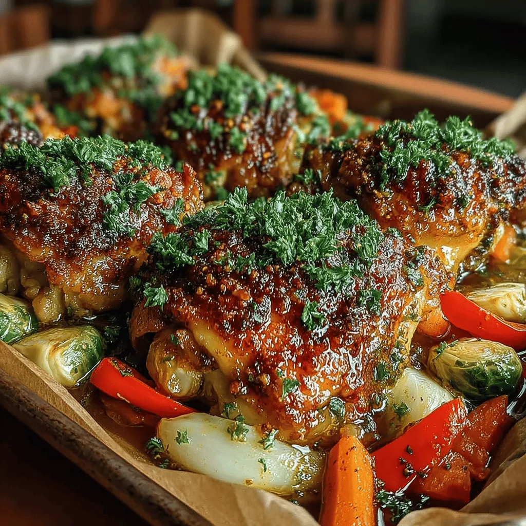 Willkommen zu einem köstlichen und gesunden Rezept für „Crispy Backblech-Hähnchen mit Gemüse“. Dieses Gericht kombiniert zartes Hähnchen mit einer Vielzahl von buntem Gemüse und ist perfekt für ein einfaches Abendessen unter der Woche oder für besondere Anlässe. Das Besondere an diesem Rezept ist die knusprige Haut des Hähnchens, die durch eine aromatische Marinade entsteht, und das geröstete Gemüse, das als Beilage nicht nur geschmacklich überzeugt, sondern auch die Nährstoffbilanz des Gerichts aufwertet.