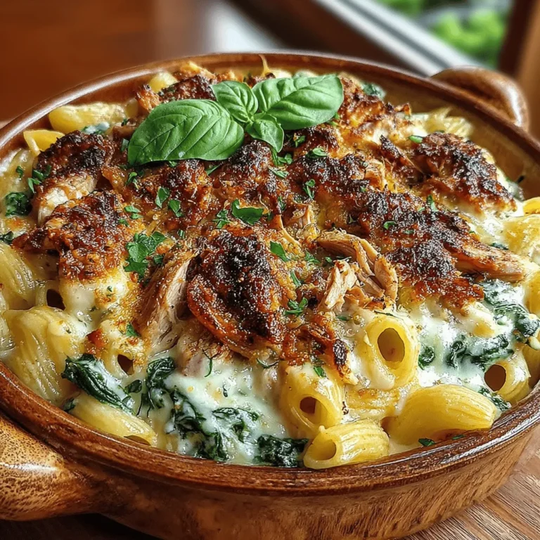 In der heutigen Zeit, in der viele Menschen auf eine gesunde Ernährung achten, ist es wichtig, Gerichte zu finden, die nicht nur nahrhaft, sondern auch köstlich sind. Der cremige Spinat-Hühnchen-Pasta-Auflauf ist genau das Richtige, um die Bedürfnisse der ganzen Familie zu erfüllen. Dieses Gericht kombiniert zarte Penne-Nudeln mit frischem Spinat, saftigem Hühnchen und einer cremigen Käsesauce, die einfach unwiderstehlich ist. Egal, ob Sie nach einer schnellen Woche oder einem entspannten Sonntagessen suchen, dieser Auflauf ist sowohl nährstoffreich als auch schmackhaft.