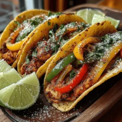 Wenn es um köstliche und unkomplizierte Gerichte geht, stehen Fajitas ganz oben auf der Liste. Diese *Crispy Gebackenen Hähnchen-Fajitas mit Paprika* sind nicht nur ein Geschmackserlebnis, sondern auch ein Hit bei Familienfeiern und geselligen Abenden mit Freunden. Die Kombination aus zartem Hähnchenfleisch, buntem Gemüse und einer aromatischen Gewürzmischung macht dieses Gericht zu einem wahren Genuss für Gaumen und Augen.