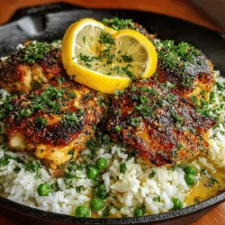 Das Eindeutige Zitronen-Kräuter-Hühnchen mit Reis aus einer Pfanne ist ein köstliches und einfach zuzubereitendes Gericht, das perfekt für ein schnelles Abendessen ist. Dieses Rezept vereint zarte Hähnchenbrustfilets mit aromatischen Kräutern und frischer Zitrone, was zu einer herrlichen Geschmacksexplosion führt. Die Kombination aus Hühnchen, Reis und Erbsen macht dieses Gericht nicht nur schmackhaft, sondern auch nährstoffreich und ausgewogen.