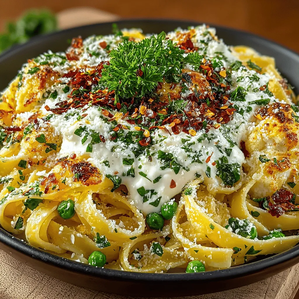 Die knoblauchige cremige Pasta mit Erbsen ist ein einfaches und dennoch köstliches Gericht, das perfekt für ein schnelles Abendessen unter der Woche ist. Diese Kombination aus zarter Pasta, einer reichhaltigen Sahnesauce und frischen Erbsen ist nicht nur lecker, sondern auch nahrhaft. Die Zutaten sind leicht erhältlich und bieten ein tolles Geschmackserlebnis, das sowohl Kinder als auch Erwachsene anspricht.