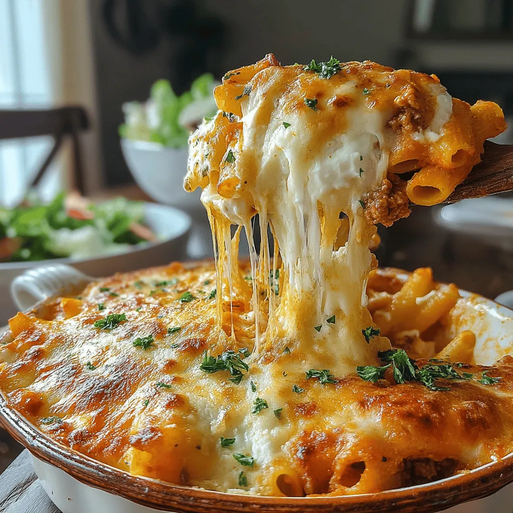 Das Rezept für Käsegefülltes Ziti-Delight ist ein wahrer Genuss für alle Pasta-Liebhaber. Diese herzhafte und käselastige Variante des klassischen Ziti-Gerichts vereint die Aromen von würzigem Fleisch, cremigem Ricotta und geschmolzenem Mozzarella. Perfekt für Familienessen oder gesellige Abende mit Freunden, bringt dieses Gericht jeden zusammen.