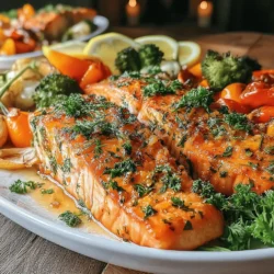 Dieses Rezept für krossen Knoblauch-Kräuter-Lachs mit geröstetem Gemüse ist nicht nur ein Fest für die Sinne, sondern auch eine gesunde Wahl für jedes Abendessen. Der Lachs wird mit einer aromatischen Kräutermischung verfeinert, während das Gemüse im Ofen geröstet wird, um seinen natürlichen Geschmack zu intensivieren. Diese Kombination sorgt für eine harmonische Balance aus Aromen und Texturen.