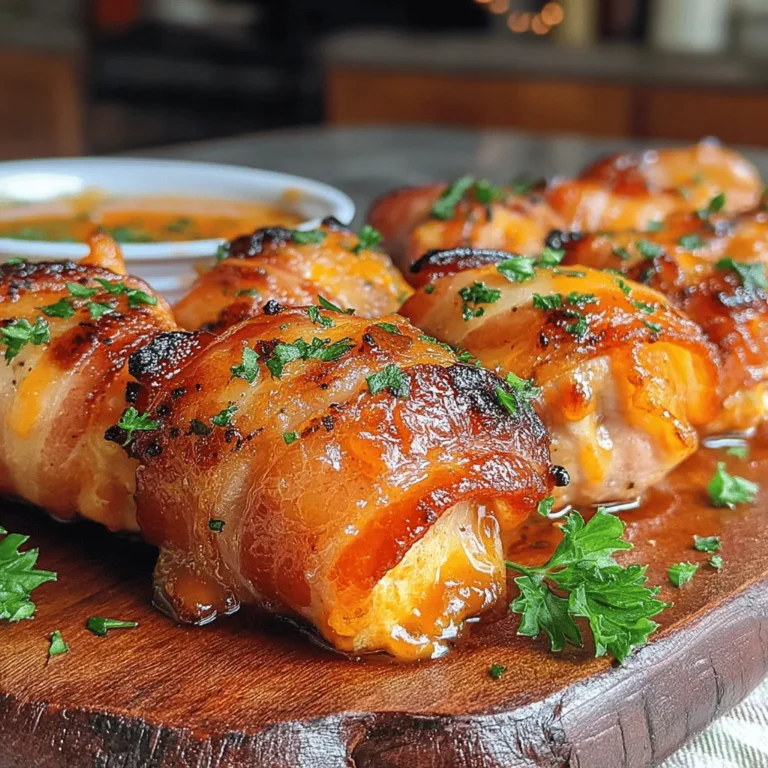 Knusprige Bacon-Wrapped Hähnchenbissen sind ein echtes Highlight für jede Party oder ein gemütliches Abendessen zu Hause. Diese köstlichen Happen kombinieren zartes Hähnchenfleisch mit dem unverwechselbaren Geschmack von knusprigem Bacon und einer würzigen Barbecuesoße. Sie sind nicht nur einfach zuzubereiten, sondern auch ein echter Publikumsliebling, der bei jedem Anlass für Begeisterung sorgt.