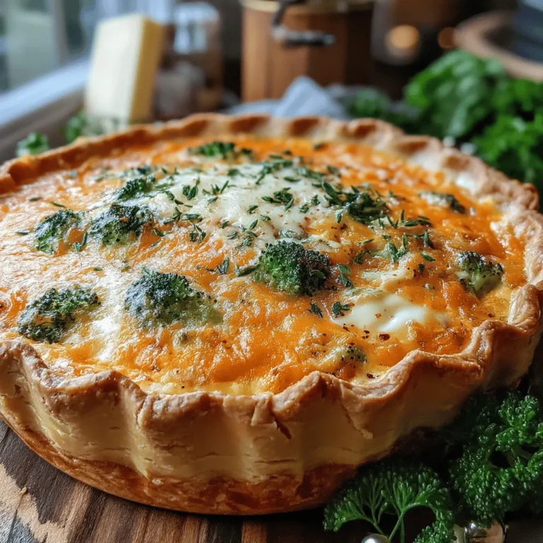Die Käse-Brokkoli-Genuss-Quiche ist ein köstliches Gericht, das sowohl als Hauptspeise als auch als Snack serviert werden kann. Mit ihrer cremigen Füllung und dem knackigen Brokkoli erfreut sie sich großer Beliebtheit und ist eine ideale Wahl für ein gemütliches Familienessen oder ein schickes Brunch-Buffet.