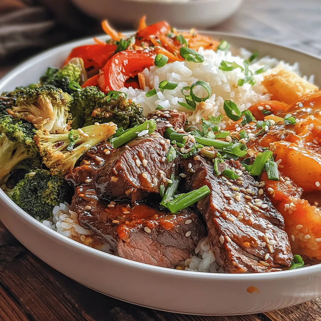 Sizzling Beef & Colorful Veggie Stir-Fry Bowl ist ein beliebtes Gericht, das für seine köstlichen Aromen und die lebendige Farbpalette bekannt ist. Diese Kombination aus zartem Rinderfilet und frischem Gemüse macht es zu einer perfekten Wahl für ein schnelles Abendessen unter der Woche oder eine besondere Mahlzeit am Wochenende.