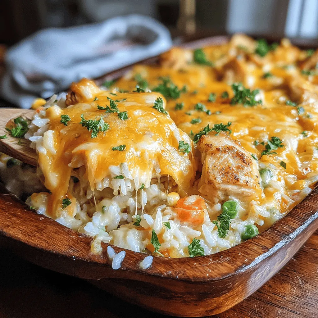 Dieser Käse Komfort Hühnchen & Reis Auflauf ist das perfekte Gericht für gemütliche Abende. Mit seinen herzhaften Zutaten und dem cremigen Käse ist es nicht nur sättigend, sondern auch unglaublich einfach zuzubereiten. Dieses Rezept vereint die Aromen von zartem Hähnchen, aromatischem Gemüse und geschmolzenem Käse zu einem unwiderstehlichen Genuss, der die ganze Familie erfreut.