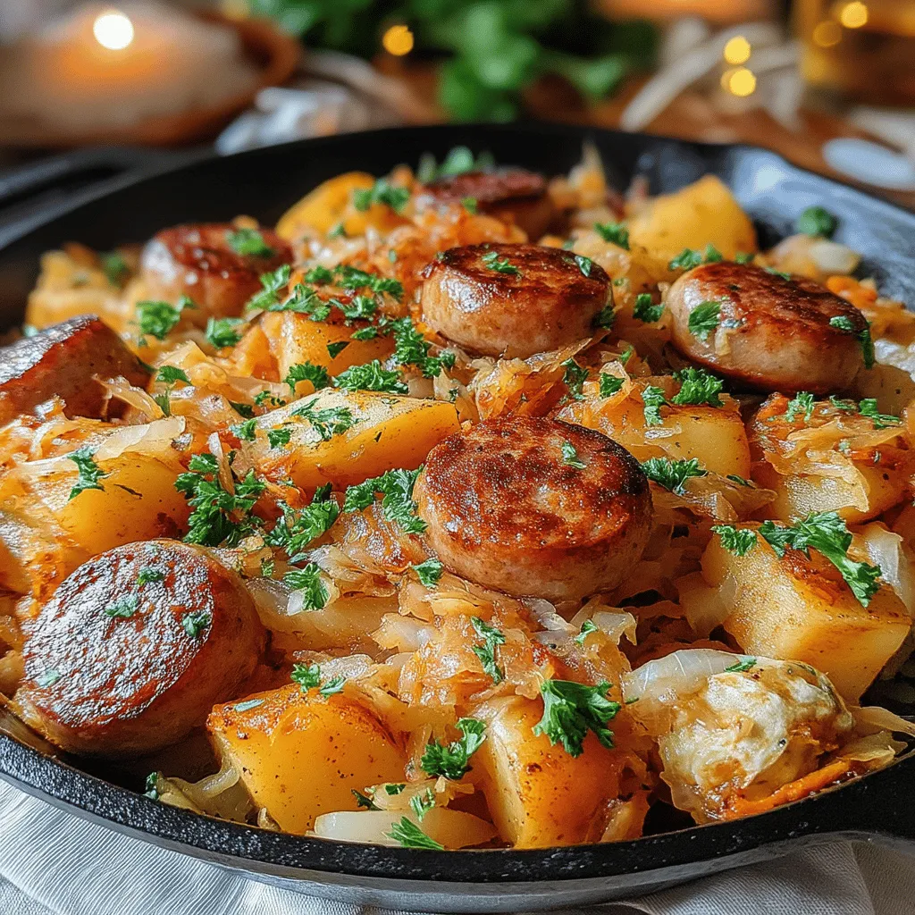 Die herzhafte Oktoberfest Bratwurst Pfanne ist ein köstliches Gericht, das die Aromen des bayerischen Oktoberfests direkt in Ihre Küche bringt. Mit saftigen Bratwürsten, zarten Kartoffeln und würzigem Sauerkraut vereint dieses Rezept Tradition und Geschmack in einem einzigen Topf. Ideal für gesellige Abende oder besondere Anlässe, wird dieses Gericht sicherlich Ihre Gäste beeindrucken.