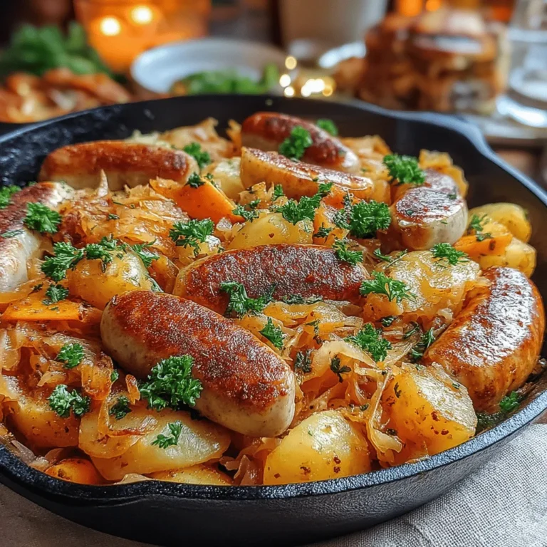 Die herzhafte Oktoberfest Bratwurst Pfanne ist ein köstliches Gericht, das die Aromen des bayerischen Oktoberfests direkt in Ihre Küche bringt. Mit saftigen Bratwürsten, zarten Kartoffeln und würzigem Sauerkraut vereint dieses Rezept Tradition und Geschmack in einem einzigen Topf. Ideal für gesellige Abende oder besondere Anlässe, wird dieses Gericht sicherlich Ihre Gäste beeindrucken.