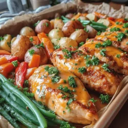 Schnelles Honig-Senf-Hühnchen mit Gemüse aus dem Ofen