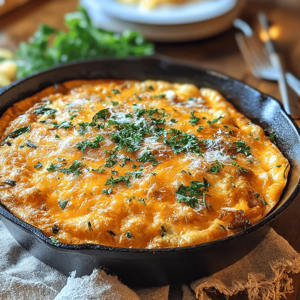 Die käsegefüllte Frittata-Überraschung ist ein köstliches und vielseitiges Gericht, das sich ideal für Frühstück, Brunch oder sogar als leichtes Abendessen eignet. Mit ihrer Kombination aus cremigen Eiern, herzhaften Makkaroni und einer Vielzahl von Käsesorten ist sie ein echter Genuss für die ganze Familie. Diese Frittata ist nicht nur einfach zuzubereiten, sondern auch perfekt, um Reste zu verwerten.