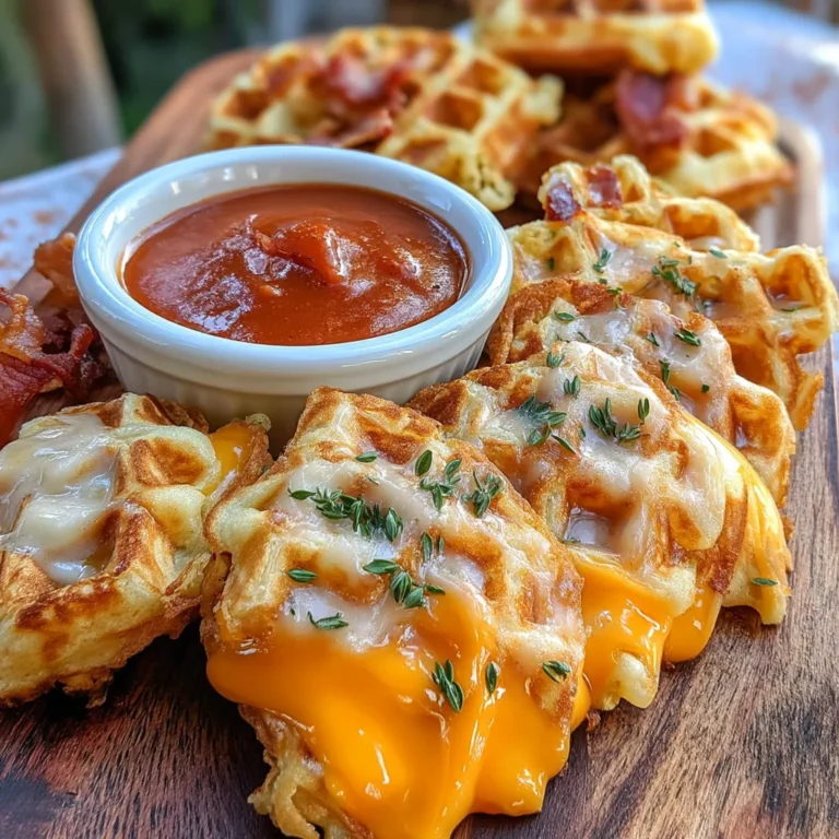 Die snackgroßen gegrillten Käswaffeln sind der perfekte Genuss für jeden Anlass. Ob als herzhaftes Mittagessen, für Partys oder einfach als schneller Snack zwischendurch – dieses Rezept wird schnell zum Favoriten in deiner Küche. Die Kombination aus knusprigen Waffeln und schmelzendem Käse sorgt für ein unvergleichliches Geschmackserlebnis.