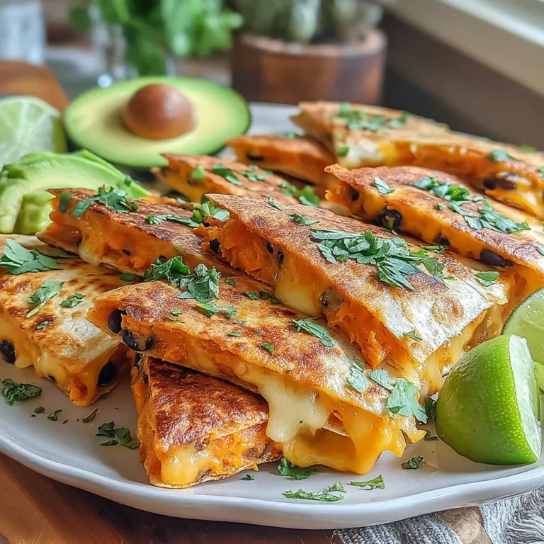 Süßkartoffel-Quesadilla-Wedges sind eine köstliche und nahrhafte Variante des klassischen mexikanischen Gerichts. Sie vereinen die Süße der Süßkartoffeln mit dem herzhaften Geschmack von Käse und Gewürzen. Dieses Rezept ist perfekt für ein schnelles Abendessen oder als Snack für gesellige Zusammenkünfte.