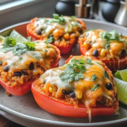 Herzhafte gefüllte Paprika-Herzen