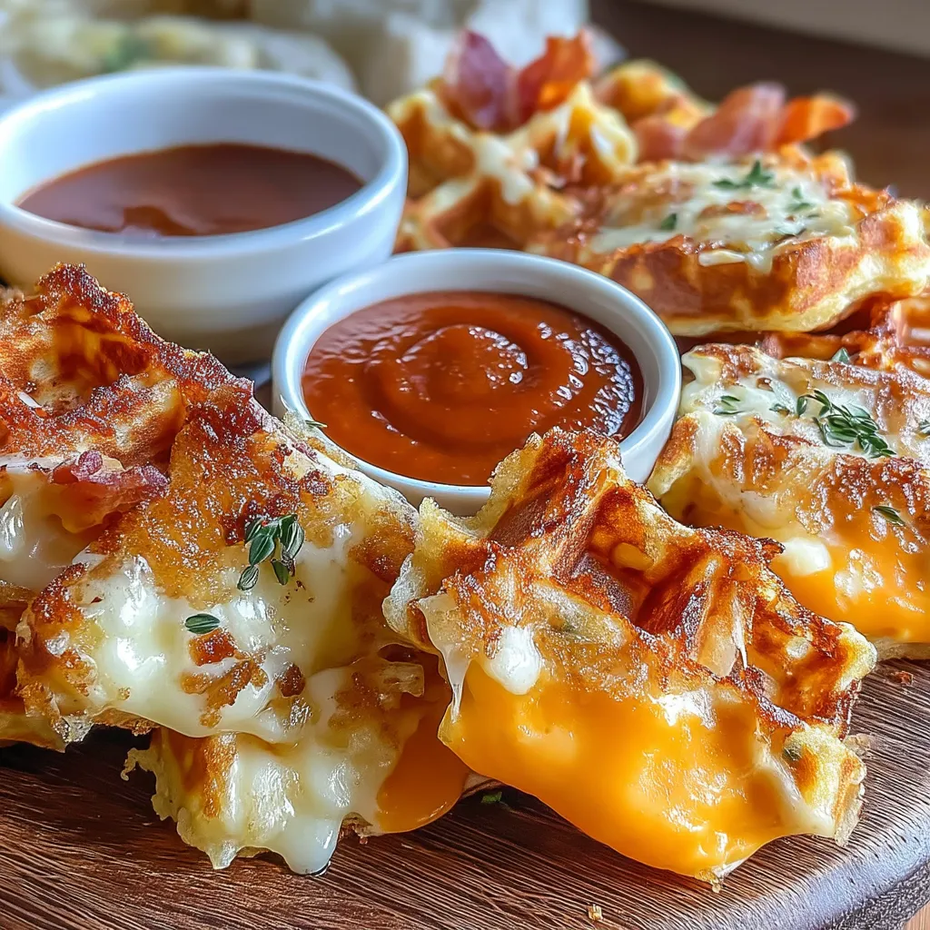 Die snackgroßen gegrillten Käswaffeln sind der perfekte Genuss für jeden Anlass. Ob als herzhaftes Mittagessen, für Partys oder einfach als schneller Snack zwischendurch – dieses Rezept wird schnell zum Favoriten in deiner Küche. Die Kombination aus knusprigen Waffeln und schmelzendem Käse sorgt für ein unvergleichliches Geschmackserlebnis.